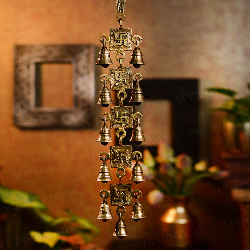 Hanging Brass Bells Wall Decor