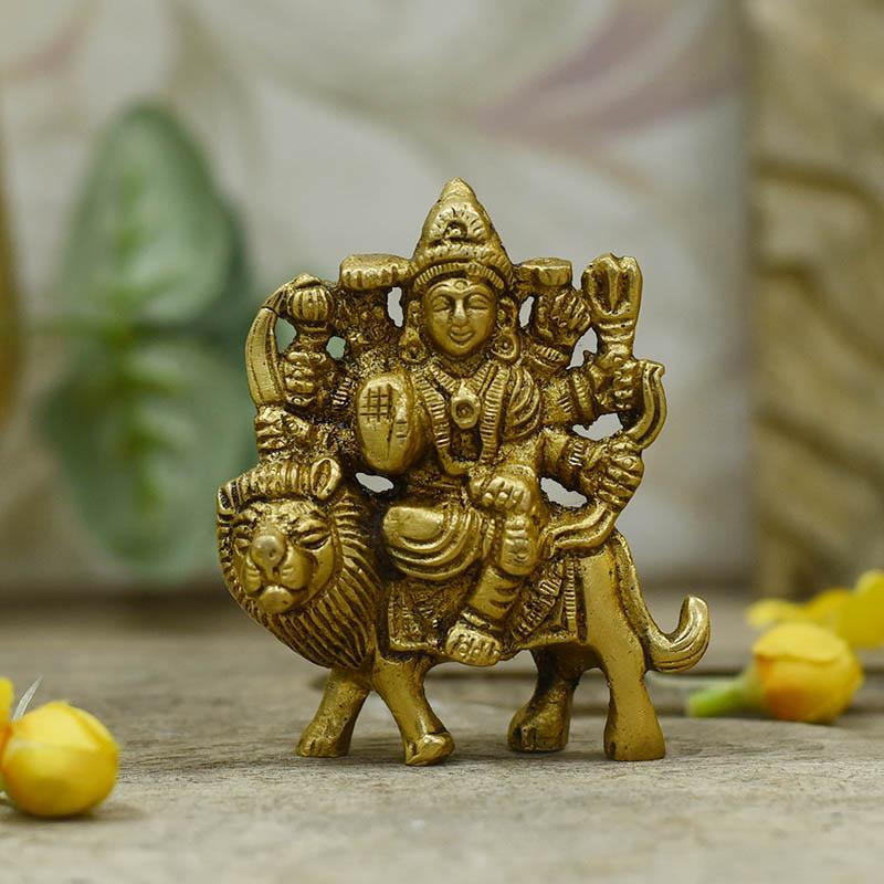 Goddess Durga Devi Brass Statue