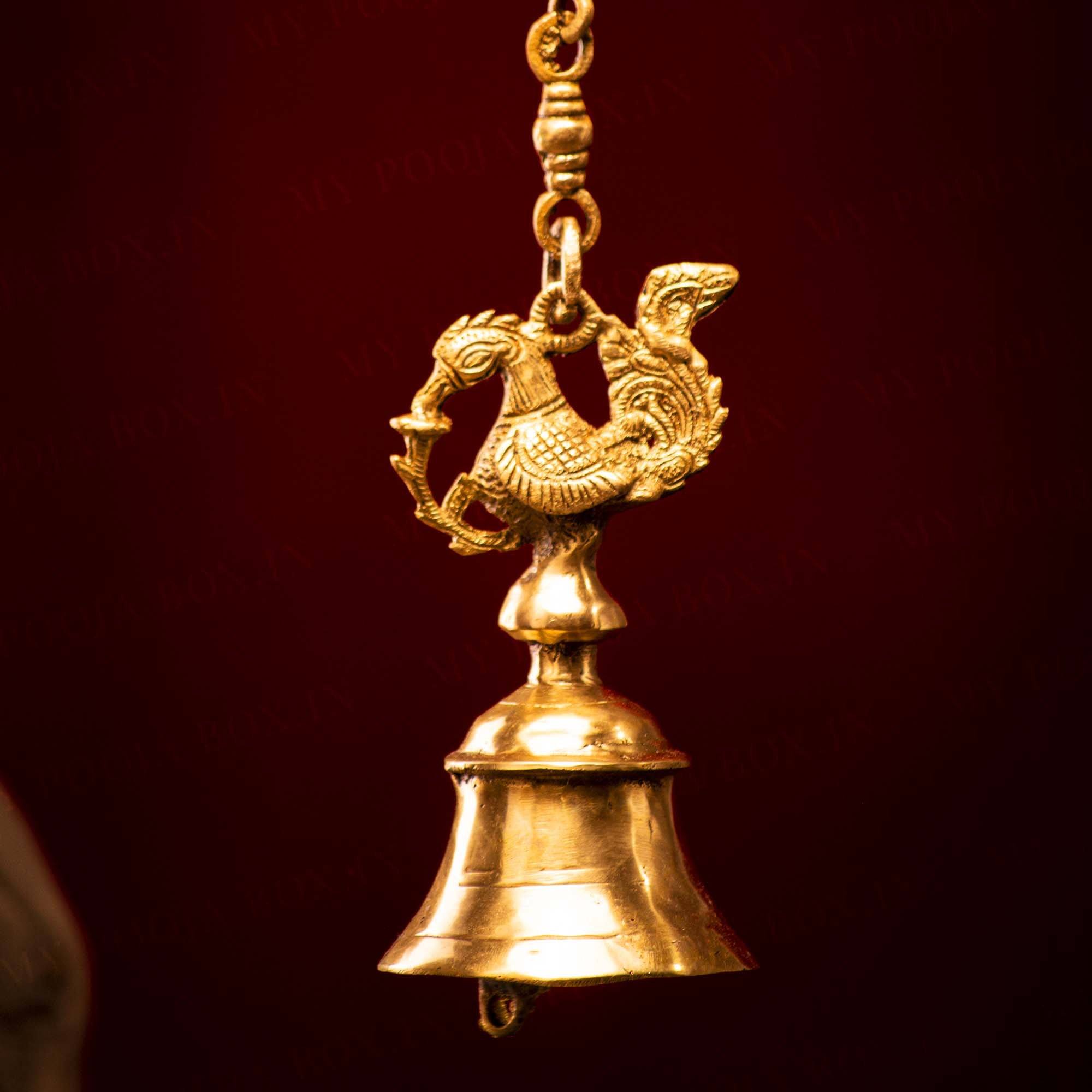 Buy Antique Brass Hanging Peacock Bell Online in India 