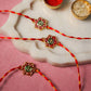 Floral OM Green Rakhi