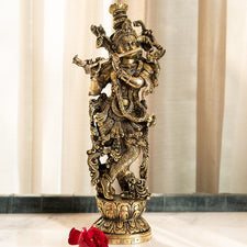 Beautiful Carved Krishna Idol/Murti