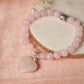 Rose Quartz Bracelet with Heart Charm