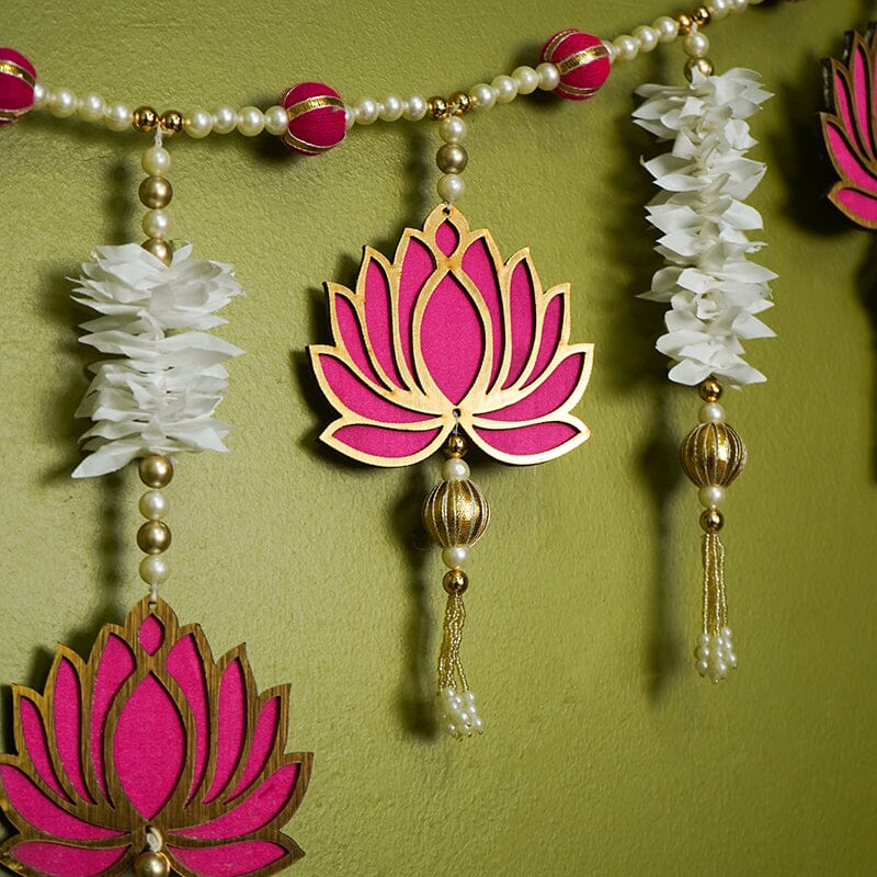 Pink Lotus Grace Door Hanging Toran/ Bandhanwar