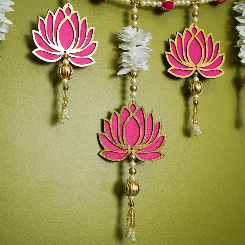 Pink Lotus Grace Door Hanging Toran/ Bandhanwar