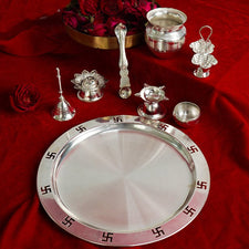 Exclusive Silver Pooja Thali Set