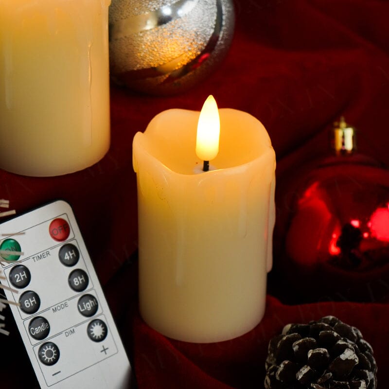 Dripping Real Wax LED Candles With Remote (Set of 2)