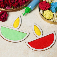 DIY Diya Pattern Rangoli Design Stencil 6 (Set of 2)