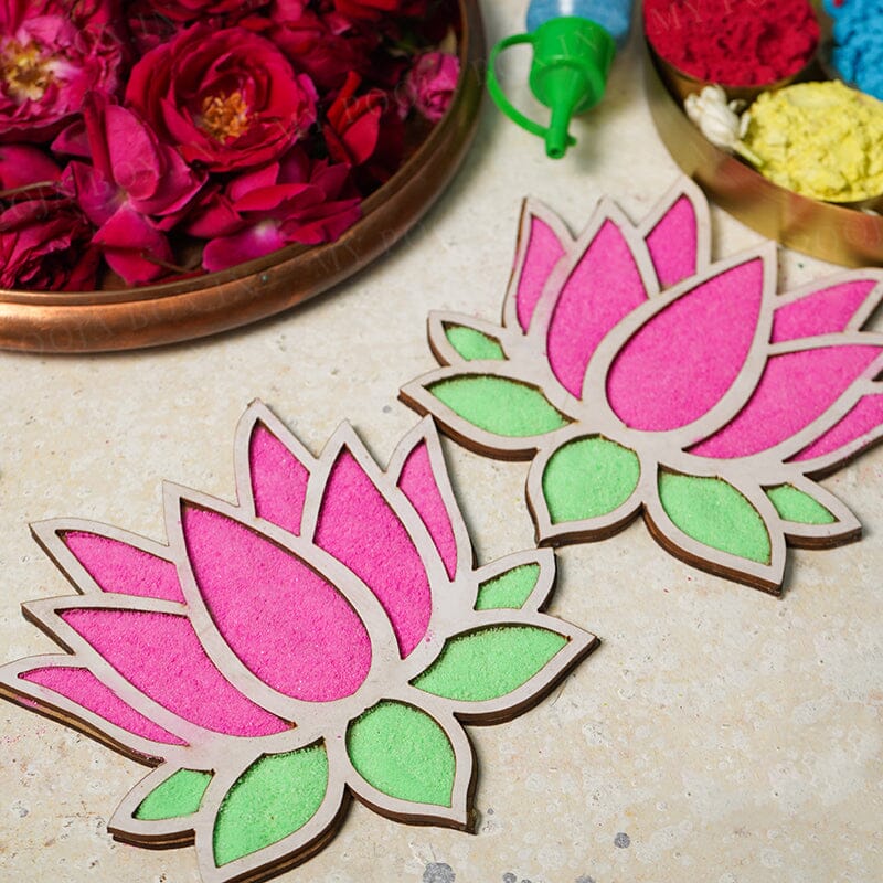 DIY Lotus Pattern Rangoli Design Stencil 6