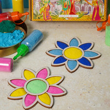 DIY Flower Pattern Rangoli Design Stencil 4 (Set of 2)