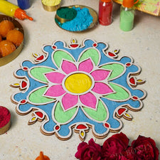 DIY Diya Pattern Rangoli Design Stencil 12