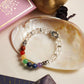 Clear Quartz Bracelet with Hamsa Charm 8 Chakra Bracelet