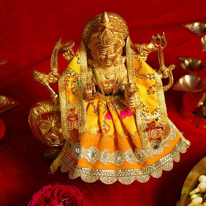 Dazzling Yellow Durga Maa Poshak