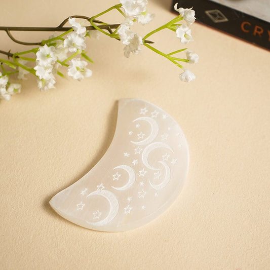 Selenite Crescent Moon