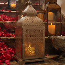 Twilight Silver Moroccan Lantern