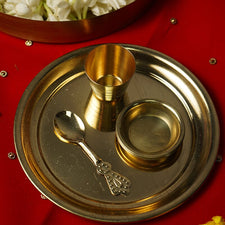 Brass Pooja Bhog Thali Set