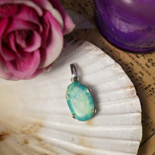 Sterling Silver Turquoise Crystal Pendant