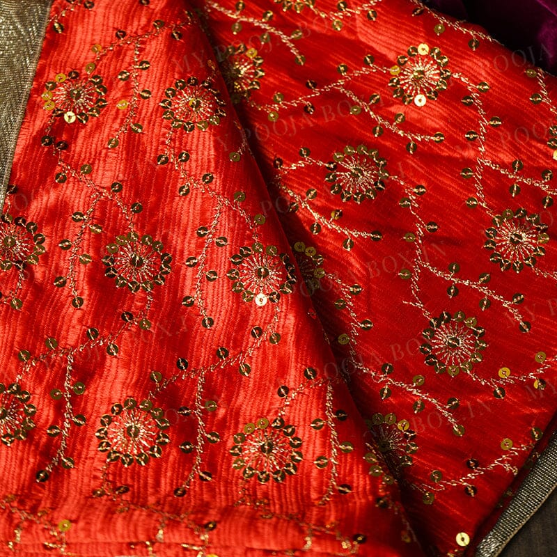 Beautiful Banarasi Silk Red Chunri