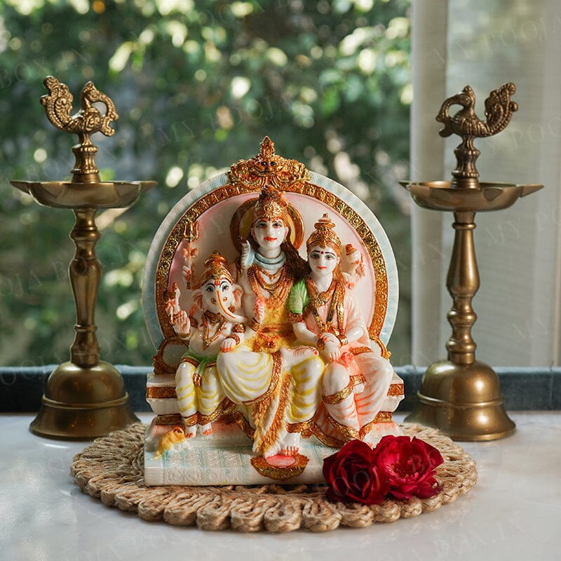 Divine Marble Dust Shiv Parivar Idol