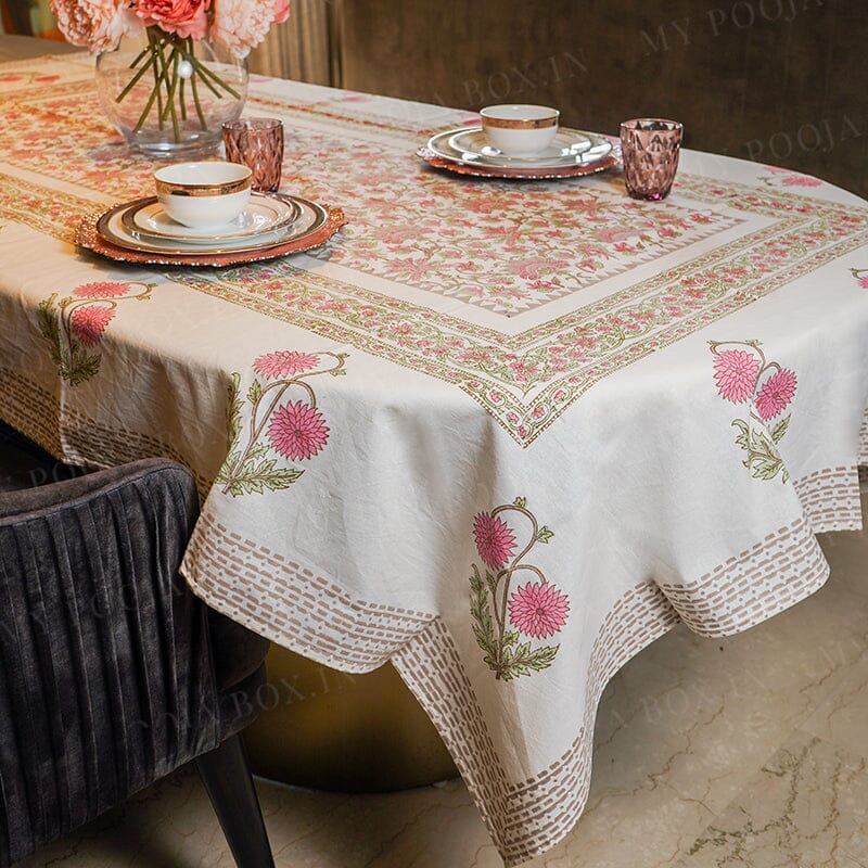 Sanganeri Block Printed Table Cover