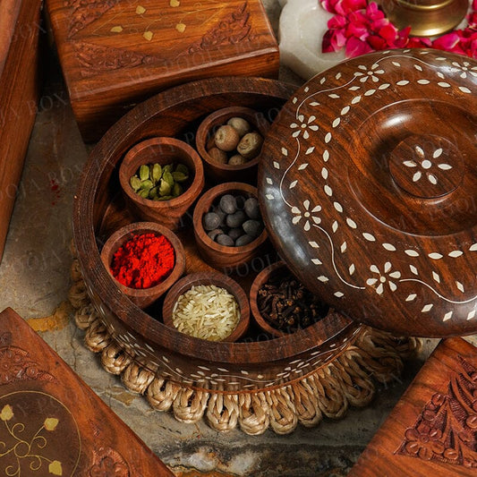 Vartika Wooden Pooja Samagridaan