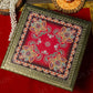 Sunshine Red Wooden Chowki for Pooja 38cm