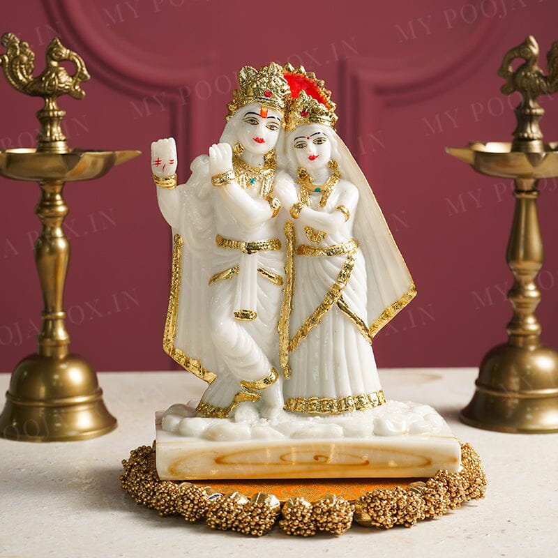 Marble Radha Krishna Idol for Gift/Puja