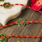 Floral OM Red Rakhi