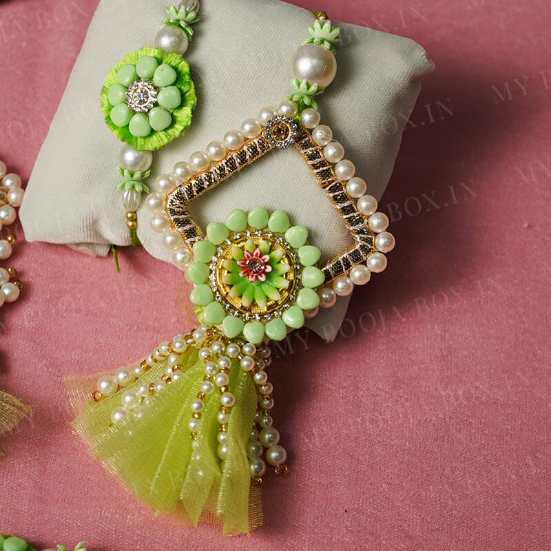 Excuisite Tassel Bhaiya Bhabhi Green Rakhi