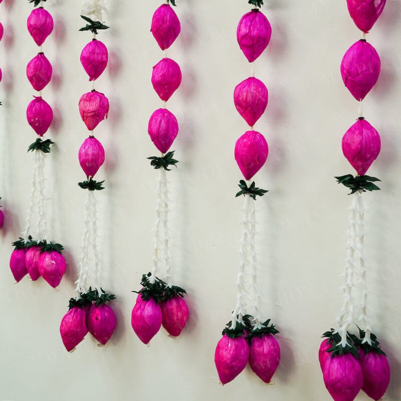 Artificial Triple Lotus Bud Jasmine Flower Backdrop Decoration