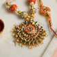 White & Orange Pearl Bhaiya Bhabhi Rakhi