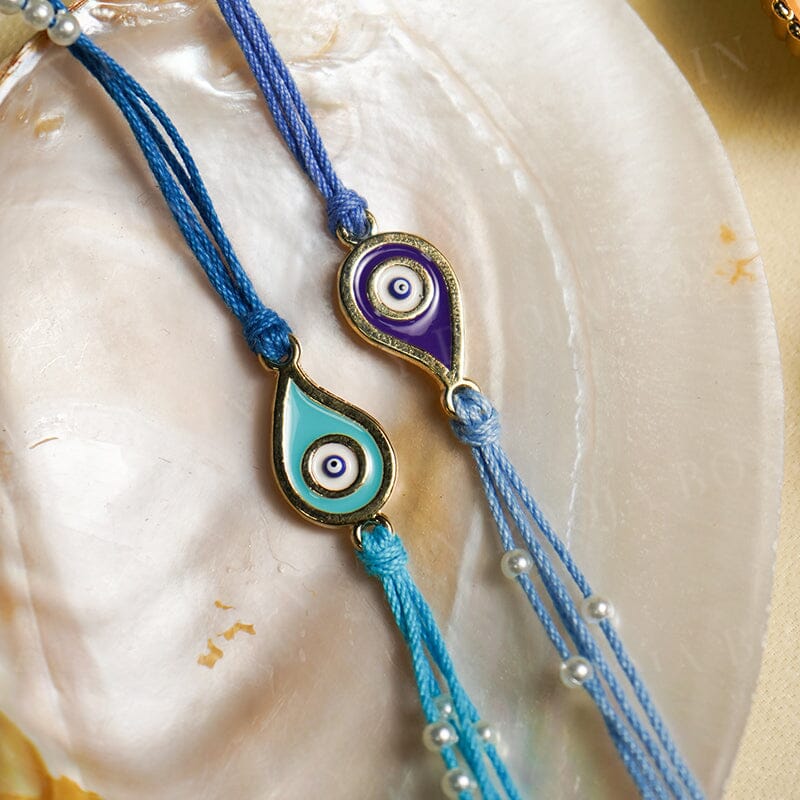 Turkish Evil Eye Blue Stone Rakhi (Set of 2)