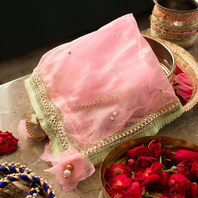 Pink Petal Charm Thali Cover