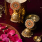 Royal Kundan Peach Earrings