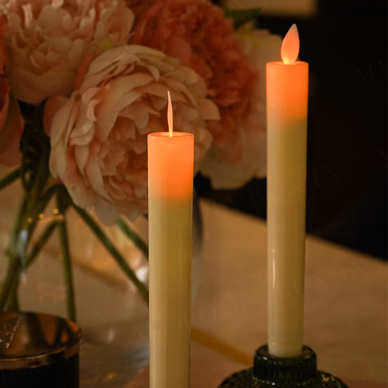 LED Flickering Flame Pillar Candle (Set of 2)