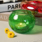 Glass Crackled Candle Holder Green