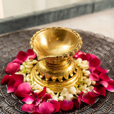 Traditional Brass Diya for Pooja