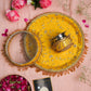 Traditional Yellow Karwa Chauth Thali Set