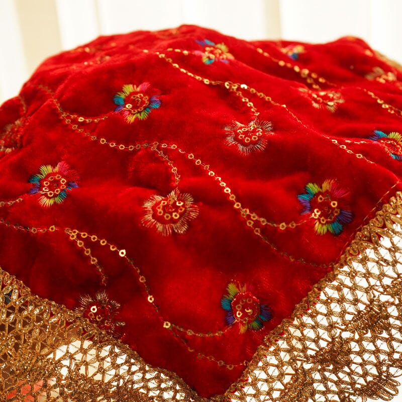 Vibrant Red Thali Cover