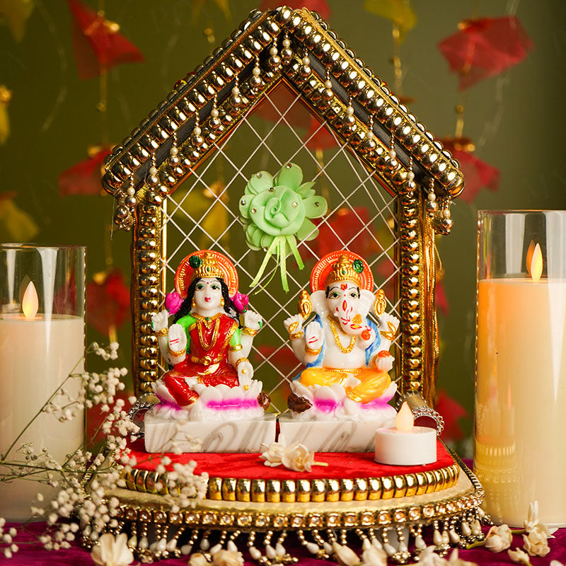 Marble Laxmi Ganesh idol for Gift/Puja