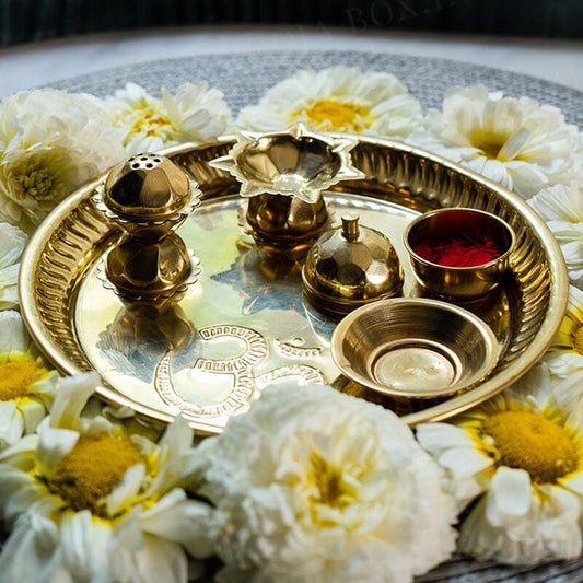 Buy 21 Pcs Brass Pooja Thali Set (21BPT1) Online at Best Price in India on