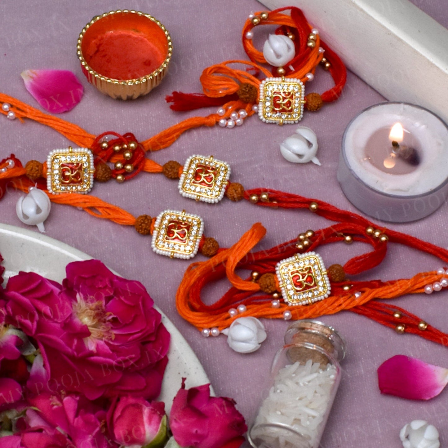 Traditional Om Golden Rakhi