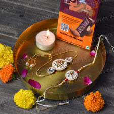 Pearl Drop Meenakari Bhaiya Bhabhi Rakhi