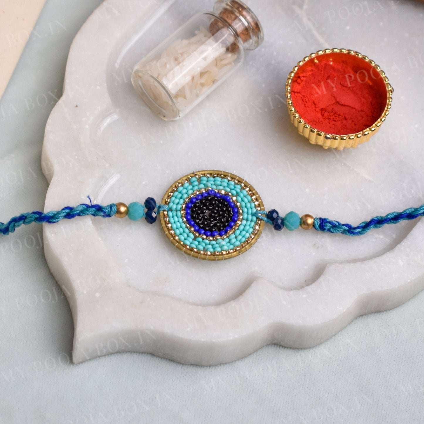 Evil Eye Beaded Beauty Bhaiya Rakhi