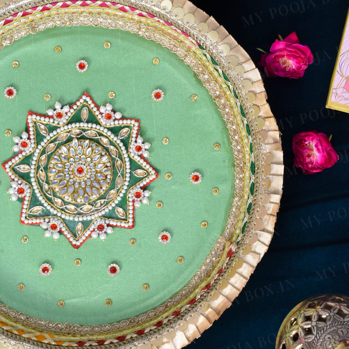 Green Bagicha Pooja Thali Set