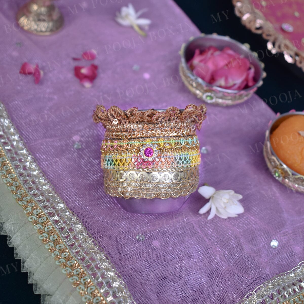 Banarasi Heritage Pooja Thali Set