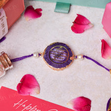 Gayatri Mantra Purple Agate Stone Rakhi