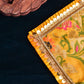 30x30 Velvet Pooja Mat Aasan Yellow Floral Printed