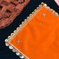 30x30 Velvet Pooja Mat Aasan Orange