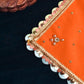 30x30 Velvet Pooja Mat Aasan Orange