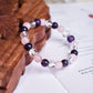 Amethyst,Rose Quartz & Clear Quartz Healing Crystal Bracelet